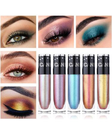 UCANBE 5 Colors Sparkle Liquid Eyeshadow Makeup Set - Long Lasting Metallic Glitter Eyeliner Set - Buy Online on GoSupps.com
