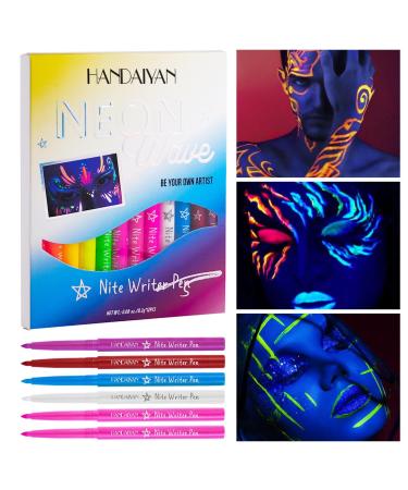 UV Eyeliner Set Longlasting Smudgeproof Eye Liner - Long Lasting Rainbow Eye Liner Kit No Fading Gel UV Eye Liner Shakven