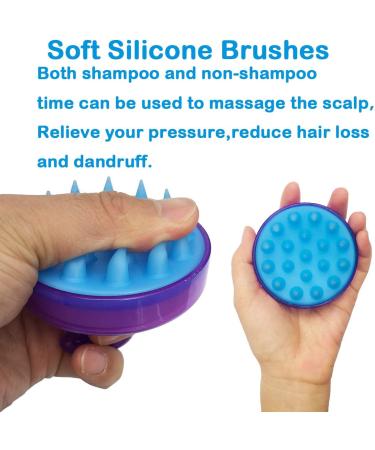 Hair Shampoo Brush & Scalp Massager - Promote Hair Growth with Soft Silicone Bristles (Purple) - International Shipping - Buy Online on GoSupps.com