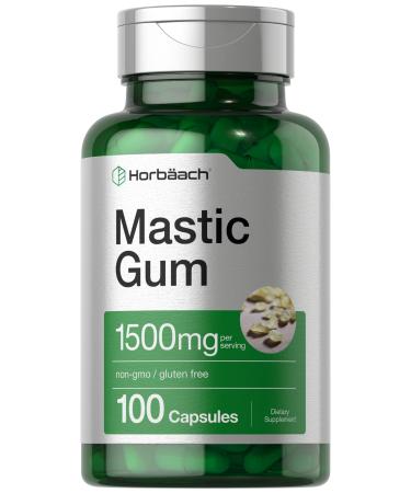 Mastic Gum Capsules 1500mg 100 Count | Non-GMO & Gluten Free | by Horbaach