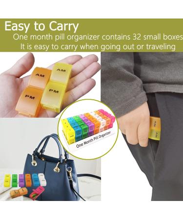 CAidRE 31-Day AM/PM Monthly Pill Organizer with Cutter - Vitamin, Fish Oil, Supplement Holder - Buy Online on GoSupps.com