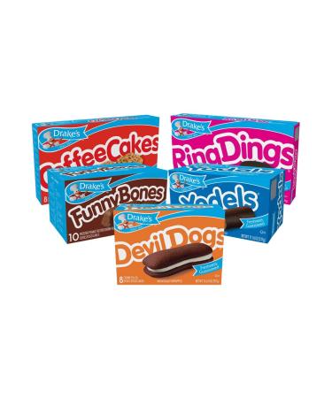 Drake's Variety Pack Yodels, Ring Dings, Devil Dogs, Funny Bones, and Coffee Cakes, Chocolate