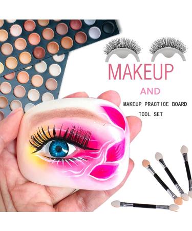 5d Makeup Practice Board with Self-Adhesive Eyelashes & Eyeshadow Applicators - Buy Online on GoSupps.com