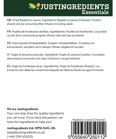 JustIngredients Essential Raspberry Leaves 250 g - Pack of 3 - Buy Online on GoSupps.com