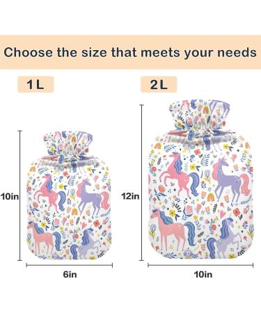 Naanle Unicorn Flower Hot Water Bottle - 2L Transparent Pain Relief for Warm & Cold Therapy | Ideal for Bed Hand and Foot Comfort - Buy Online on GoSupps.com