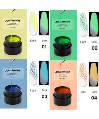 8 Colors Glowing Spider Gel with Neon Fluorescent Effect Soak-Off Uv LED Painting Gel Nail Design Gel - Buy Online on GoSupps.com