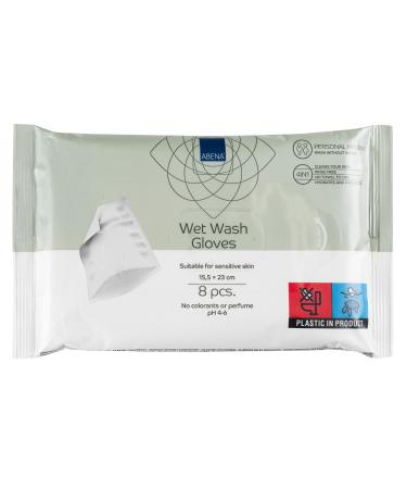 ABENA disposable wet wash gloves 8 pieces soft and comfortable disposable washcloth perfume-free wet washcloth 23 x 15.5 cm disposable wet wash gloves for the body gentle care 80 g/m 1 piece. - Buy Online on GoSupps.com