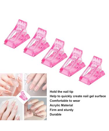 5 Piece Nail Tip Clips for Quick Acrylic Nail Shaping - Portable DIY Tool for Gel Extensions - Pink - Buy Online on GoSupps.com