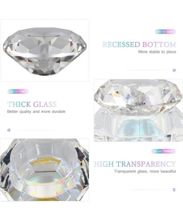 Minkissy Nail Art Crystal Cup Stained Glass Nail Polish Glass Cup Transparent Nail Polish Nail Polish Glass Container Cream Nail Gel Polish Nail Polish Glass Jar Large Big Diamond As Shown - Buy Online on GoSupps.com