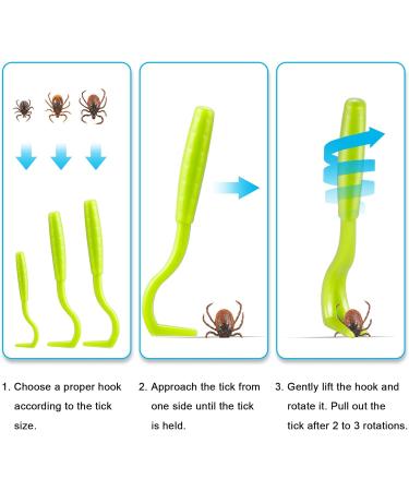 Kiiwah 5pcs Tick Removal Tool Set with Retractable Tweezers and Tick Hooks | For Humans, Dogs, Cats | Includes Storage Box | Tick Remover Kit - Buy Online on GoSupps.com