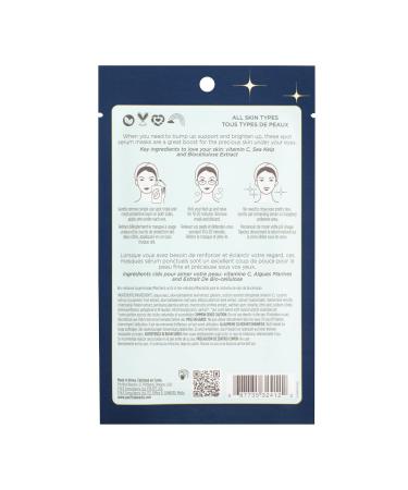 Pacifica Beauty Eye Bright Vitamin C Spot Serum Mask Under Eye Patches - Brightening, Moisturizing, Plumping - Plant-Based, Vegan, Cruelty-Free - Blue - 1 Count - Buy Online on GoSupps.com