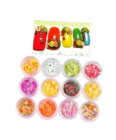 FRCOLOR 2 Sets polymer fruit slices polymer slices nail art fruit slices for nail slice decorations resin beads flatback resin kits mini nail kit DIY Nail Slice gem bead bracelet 3d