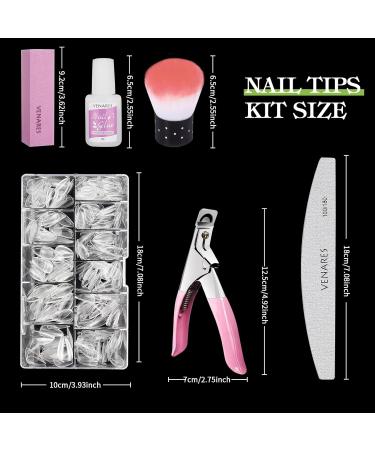 Venares 500-Piece Extra Short Almond Soft Gel Nail Tips Set with Adhesive & Tools - 11 Sizes Full Cover for Gel Nails - Buy Online on GoSupps.com