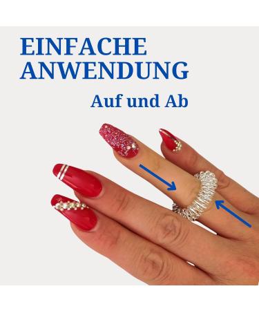 Sanaviva Acupressure Ring Set - 4 Silver Finger Massage Rings for Enhanced Blood Flow - Ying Yang Energy Therapy - Buy Online on GoSupps.com