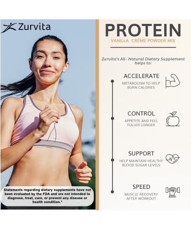 Zurvita Vanilla Créme Protein Powder Mix - 49 oz | 25g Protein Probiotics Digestive Enzymes & 24+ Vitamins - Low Calorie Superfood - Buy Online on GoSupps.com