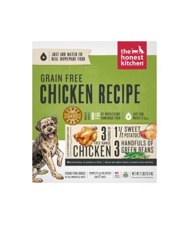 The Honest Kitchen Human Grade Dehydrated Grain Free Dog Food – Complete Meal or Dog Food Topper Chicken 2 Pound (Pack of 1)