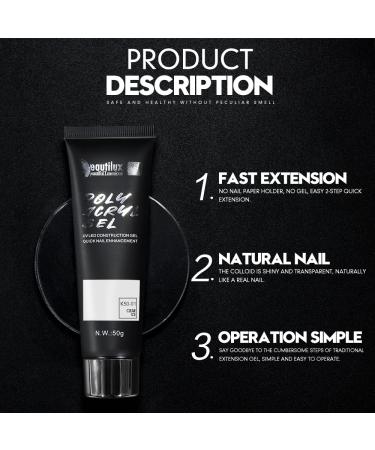Beautilux 50g Clear Acrylic Gel for Nails - Long-Lasting UV Gel Tube for Nail Extensions & Acrylic Nails - Buy Online on GoSupps.com