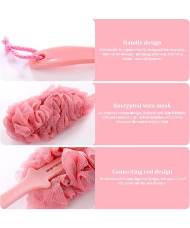 3 Packs Loofah on a Stick - Soft Netting Shower Back Scrubber for Gentle Exfoliation | Dense Foaming Shower Brush for Men & Women - International Shipping - Buy Online on GoSupps.com