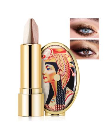 Boobeen Glitter Eyeshadow Stick Double Colors Smooth Creamy Eye Shadow Pencil Highly Pigmented Eyeshadow Crayon Nude Shimmer Gradient Shades 02#