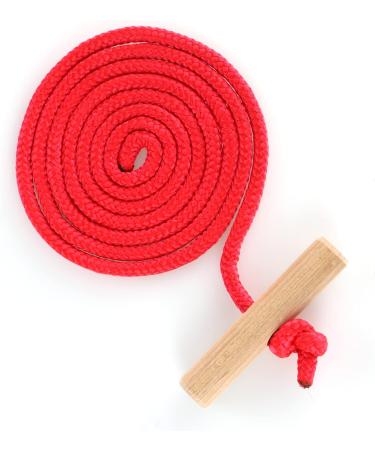 Com-Four Premium Sledline with Wooden Handle - Extra Strong Toboggan Accessories Train Rope for Sled - 180cm Made in Germany - Red - Buy Online on GoSupps.com