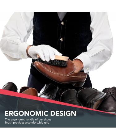 2pk Shoe Brush Set | Traditional Shoe Polish Brushes Ideal for Leather Shoes Boots Suede | Wooden Handle Shoe Cleaning Brush | Boot Brush | Shoe Cleaner Brush | Boot Polish Brush | Suede Shoe Brush - Buy Online on GoSupps.com