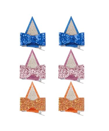 3 Pairs of Sequined Dog Ear Hairpins Bow Hairpins Glitter Hairstyle Decoration Hairpin Accessories Holiday Party Prop Accessories
