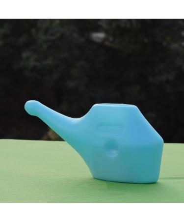 Set of 2 Light-Weight Neti Pots | Unbreakable Plastic for Travel | Includes 5 Sachets Salt + 2 Cleaning Brushes - White & Blue - Buy Online on GoSupps.com