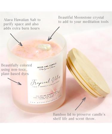 Soy Wax Candle - Hibiscus Plumeria Scented | 10 oz Frosted Glass | Made in Hawaii | Aromatherapy with Hawaiian Salt & Essential Oils - Buy Online on GoSupps.com