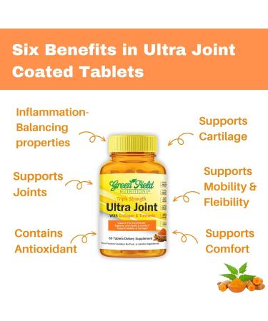 GREEN FIELD NUTRITIONS Ultra Joint Halal Vitamins with Turmeric, Collagen - Curcumin - 60 Tablets - Buy Online on GoSupps.com