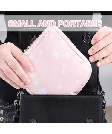Xueny Sanitary Napkin Storage Bag 2 Pack - Cat Design - Gray & Pink - 5x5 Inch - Zipper Closure - Perfect for Girls, Women, Ladies - First Period Bag - Buy Online on GoSupps.com