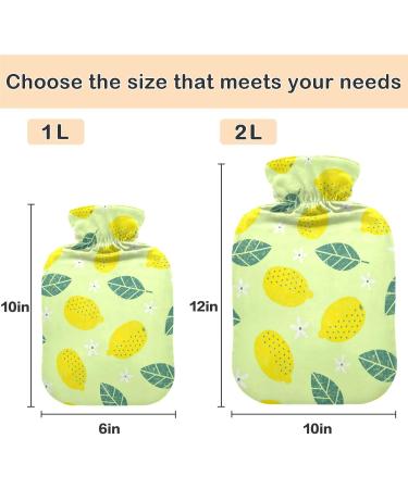 Naanle 1L Yellow Juicy Lemon Hot Water Bottle | Transparent Pain Relief & Warm Hand/Foot Therapy | Ideal for Bed & Cold Therapy - Buy Online on GoSupps.com