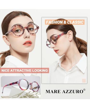 MARE AZZURO Funky Round Digital Screen Glasses for Women - Multicoloured Spring Hinge 0.0 Magnification Stylish Computer Eyewear - Buy Online on GoSupps.com