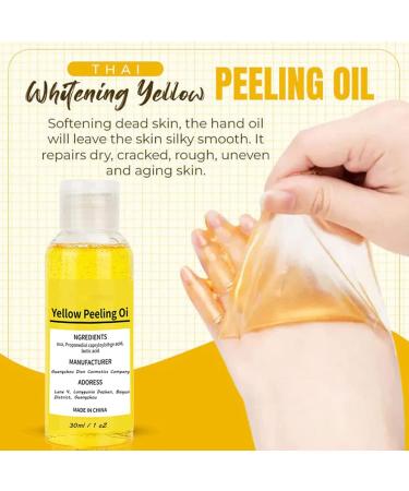 Thai Whitening Yellow Peeling Oil Super Powerful Peeling Natural Spots Whitening Yellow Peeling Oil with Hyaluronic Acid Softening Callus Removal - Buy Online on GoSupps.com