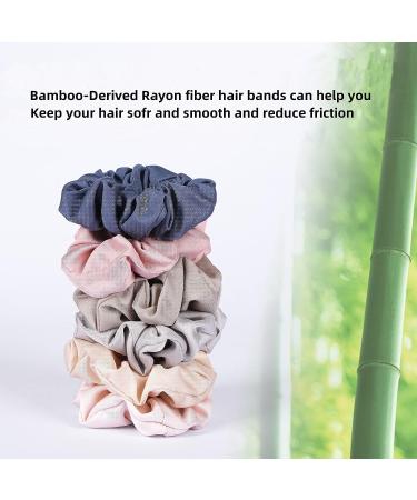 6Pcs Bamboo-Derived Rayon Silk Hair Bands Ponytail Holder Scrunchy Ties for Women Girls, Multi-colored Set - Buy Online on GoSupps.com