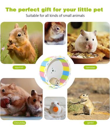 Silent Hamster Wheel Toy Wood-imitated Hamster Running Wheel Exercise Wheel Non Slip Spinner Hamster Cage Accessories for Syrian Hamster Gerbils S Size 5.5 Inches Polyester Plastic - Buy Online on GoSupps.com