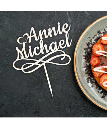 Personalized Wooden Cake Topper - Custom Name Birthday Wedding Baptism & Communion Cake Decoration - Buy Online on GoSupps.com