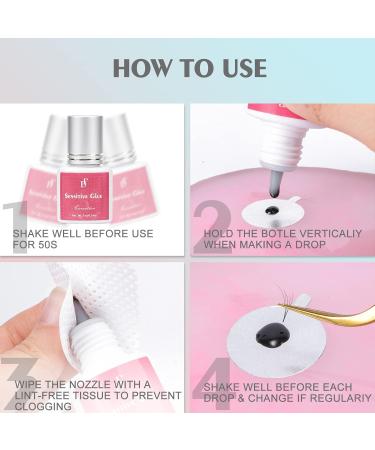 DF touchjoy Sensitive Eyelash Extension Glue No Fume 3-5S Drying Time Waterproof Lash Glue 4-5 Weeks Retention Hypoallergenic Lashes Adhesive Low Irritation Eyelashes Bond - For sensitive eyes - 0.24 Oz - Buy Online on GoSupps.com