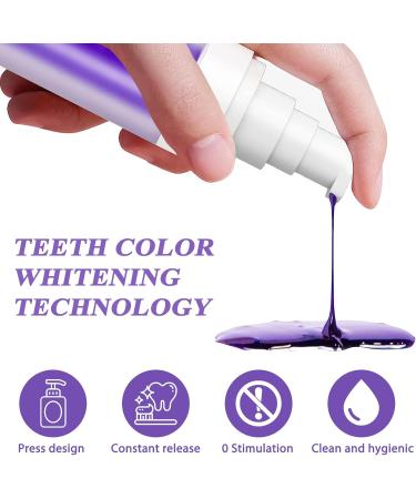 Purple Toothpaste for White Teeth | Teeth Color Corrector & Whitening Serum | Violet Toothpaste with Tongue Scraper - Buy Online Worldwide - Buy Online on GoSupps.com