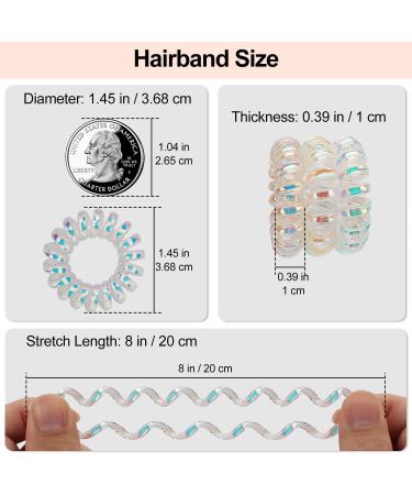 JessLab Spiral Hair Ties 20 Pcs - No Crease Traceless Phone Cord Hair Ties - Silver Mermaid Girl - Ponytail Holders & Headband Accessory for Women & Girls - Buy Online on GoSupps.com