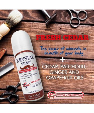 Deodorant For MEN 3-Pack Roll On Potassium Alum with Essential Oil Blends - Unscented COOL BLACK and FRESH CEDAR - VEGAN. CRUELTY FREE. ECO-FRIENDLY  - Buy Online on GoSupps.com