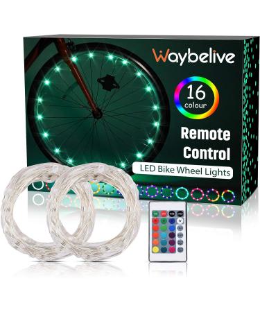 Waybelive 2 Pack LED Bike Wheel Light - Remote Control Tire LED Light | 16 Color Change | Waterproof & Super Bright | Ideal for Night Riding | Great Gift for Kids (2 Tires) - Buy Online on GoSupps.com