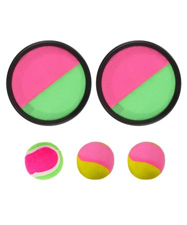Toss and Catch Ball Set Ball Catch Set Games Toss Paddle Kids Adults Toys Toss and Catch Game Set Ball Sports Games Beach Toys Lawn Yard Games Throw Sticky Set Ball Sports Games with 2 Paddles 3 Ball Black