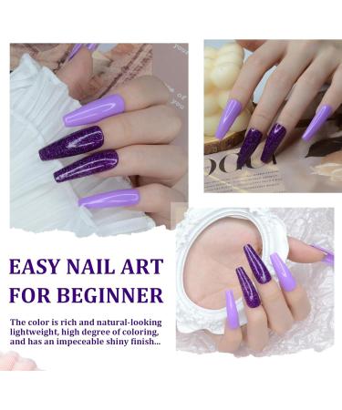 Poudre Ongles 28g Paillettes Violettes Dipping Powder Manucure pour Ongles Fran ais Kits Manucure Salon DIY Sans Odeur & Durable Lampe Ongles Non Requise - Buy Online on GoSupps.com