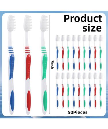 50 Pcs Bulk Travel Toothbrush Pack - Individually Wrapped Medium Soft Bristle Disposable Toothbrushes for Adults & Kids - Ideal for Hotels & Travel - Buy Online on GoSupps.com