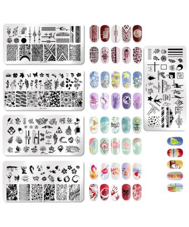 3-Piece Nail Design Stamping Plate Set | Silicone Stamp & Scraper | Stainless Steel Nail Art Image Templates J15 - International Shipping Available - Buy Online on GoSupps.com