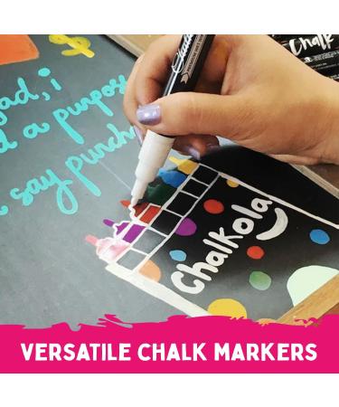 White Chalk Markers Fine Tip (4 Pack) - Wet & Dry Erase Chalk Pens for Blackboard, Windows, Signs - Reversible Bullet & Chisel Point - 3mm - Buy Online on GoSupps.com