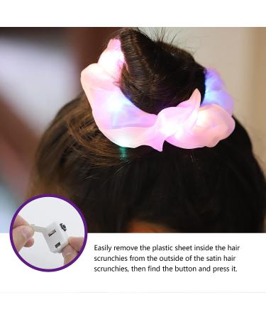 9 Pcs Light Up White Scrunchies | Halloween LED Hair Tie with 3 Light Modes | Glow in the Dark Hair Accessories for Girls | Neon Rave Party Supplies - Buy Online on GoSupps.com
