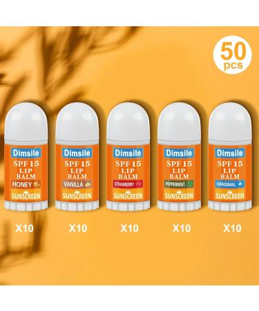 Dimsile 50 Pcs Mini Sunscreen Lip Balms Bulk Spf 15 Lip Balms Sticks with Sunscreen Teacher Nurse Volunteer Employee Appreciation Gifts Bulk Staff Team End of Year Coworkers Gifts for Women Men - Buy Online on GoSupps.com