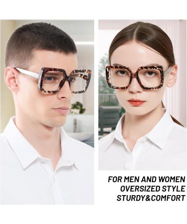 OCCI CHIARI Oversized Blue Light Blocking Reading Glasses for Men & Women - D-Brown 1.75x Computer Screen Readers - Buy Online on GoSupps.com