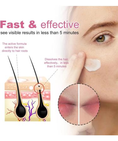 Facial hair removal cream 50g for women effective depilatory cream skin hair removal visible smooth skin painless for upper lip cheeks and eyebrows (1) - Buy Online on GoSupps.com